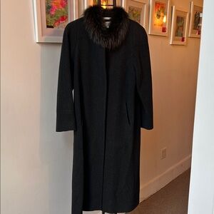 Albert Nipon Wool/Cashmere Blend Coat with Fox Fur Collar